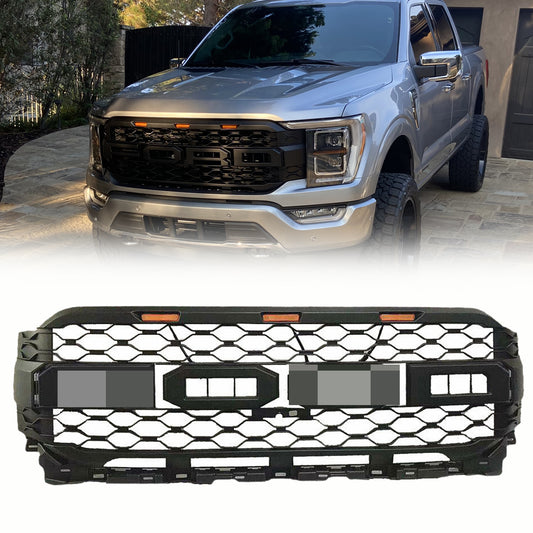 Front Grille for 2021 F-150 Mesh Front Grill Raptor Style Grille with Front Camera Hole