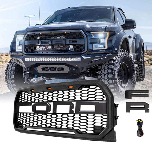 Front Mesh Grill Fits for 2015 2016 2017 F-150 F 150 Raptor Style Grille