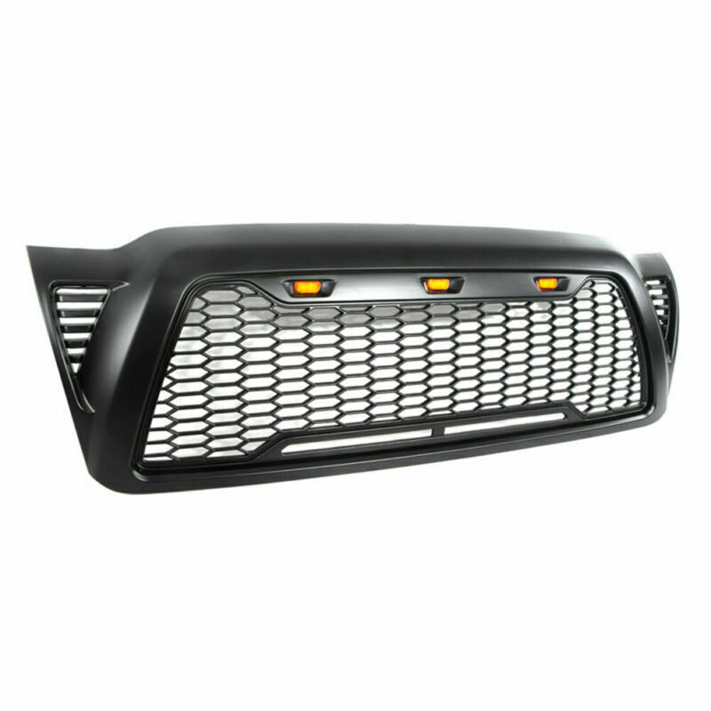 Front Grille Fit for 2005-2011 Tacoma with 3 Amber LED Lights